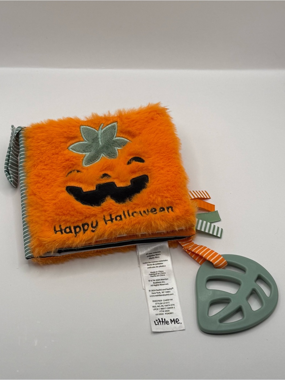 Little Me Baby Halloween Jack-O'-Lantern Teether Book Sensory Toy